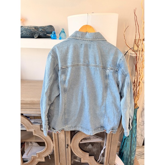 Quince 100% Organic Cotton Oversized Denim Jacket Womens Large - Picture 4 of 6